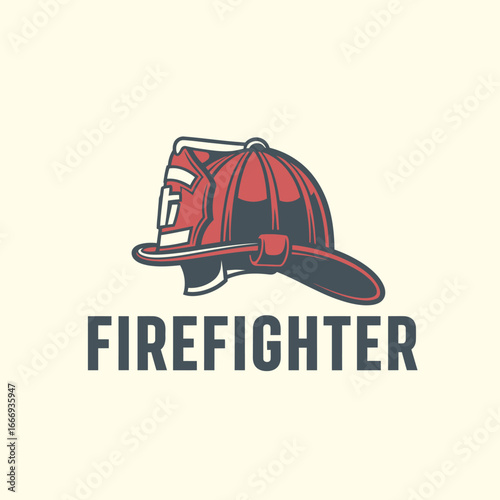 A striking logo featuring a firefighter's helmet, symbolizing bravery and dedication.