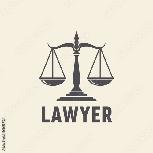 A simple yet powerful logo design featuring scales of justice, symbolizing fairness and balance in the legal profession.