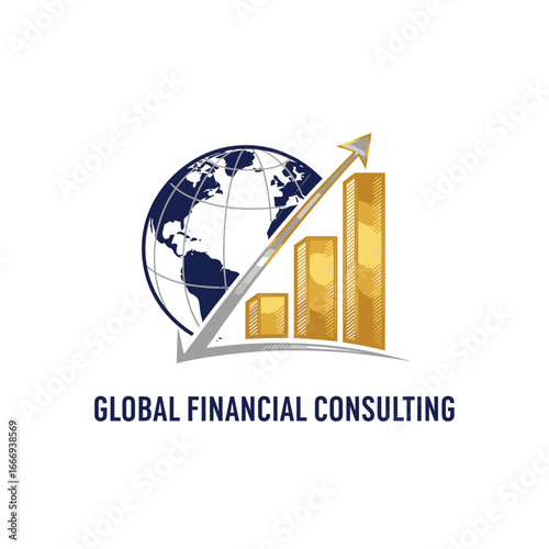 Logo depicting global financial consulting, showcasing growth and success.