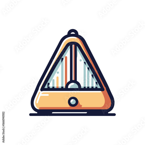 A colorful metronome on a clean surface, symbolizing music practice and rhythm