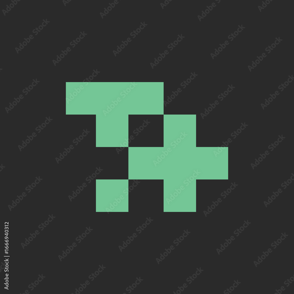 Fototapeta premium letter, a, pixel, green, square, blocky, grid, minimalist, geometric, abstract, modern, creative, branding, design, tech, digital, sleek, clean, elegant, professional, innovative, identity, symbol, ic