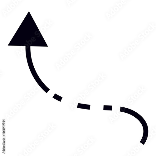 Black  arrow. black long curved arrow graph icon Arrow pointing up. 