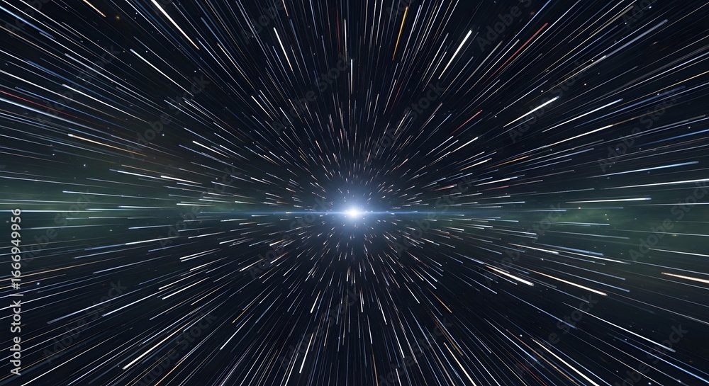 Obraz premium Exploring the Cosmic Depths: A Time-Lapse Journey Through Space and Light Dynamics