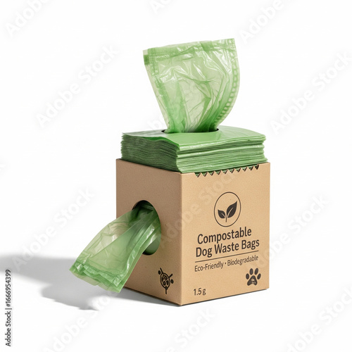 Biodegradable dog poop bags dispenser with bags