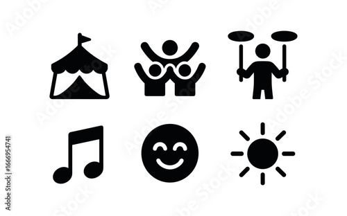 vector colorful flat filled icons snow covered glen (storm): blowing snow bent trees whiteout icy ground cold wind gray sky.