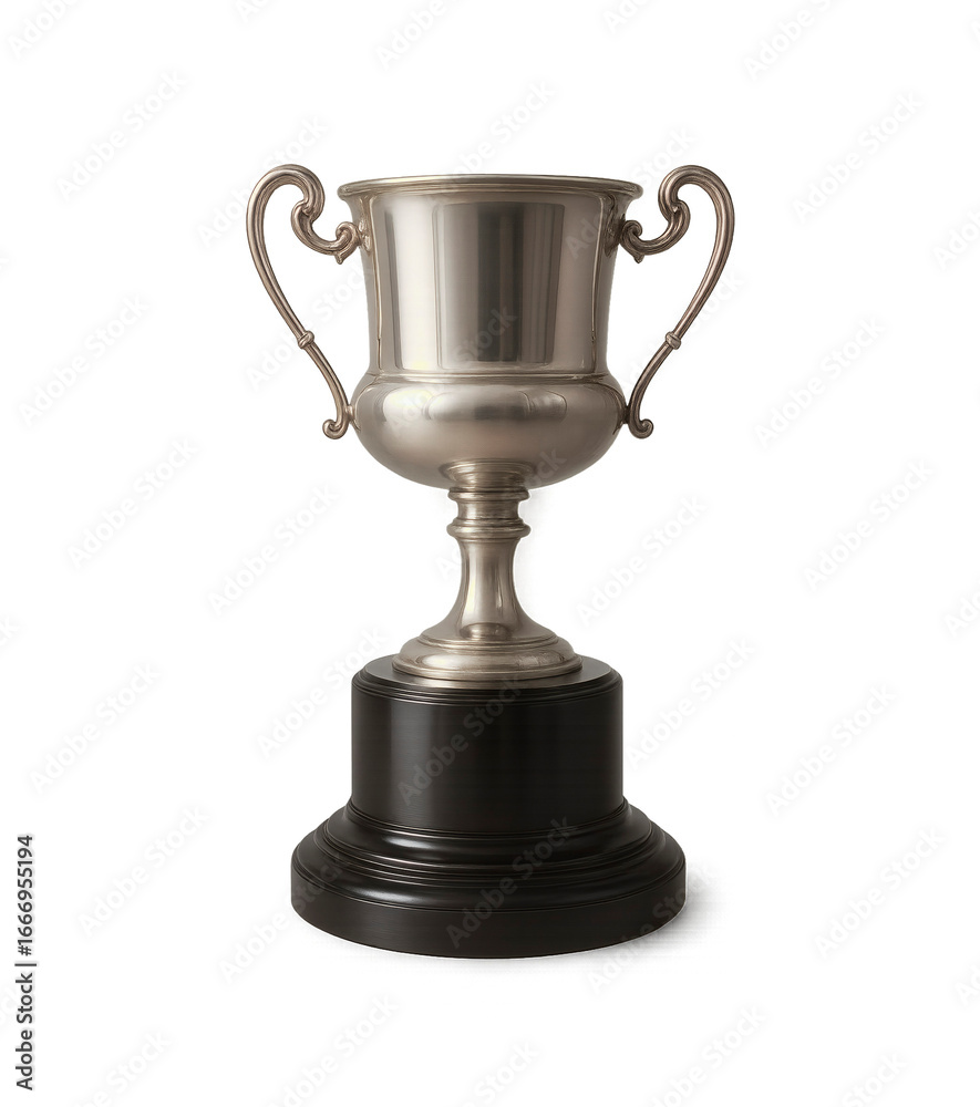 Fototapeta premium 3D render of Joan Gamper Trophy in Blender style, golden soccer cup with elegant design, isolated PNG on transparent background for football championship branding