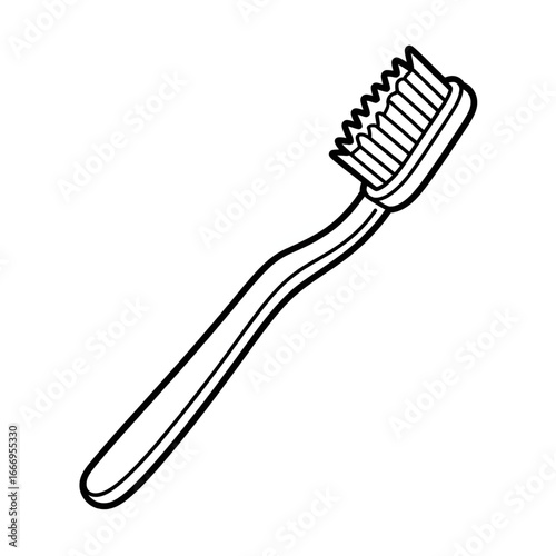 Tooth brush line art coloring page design