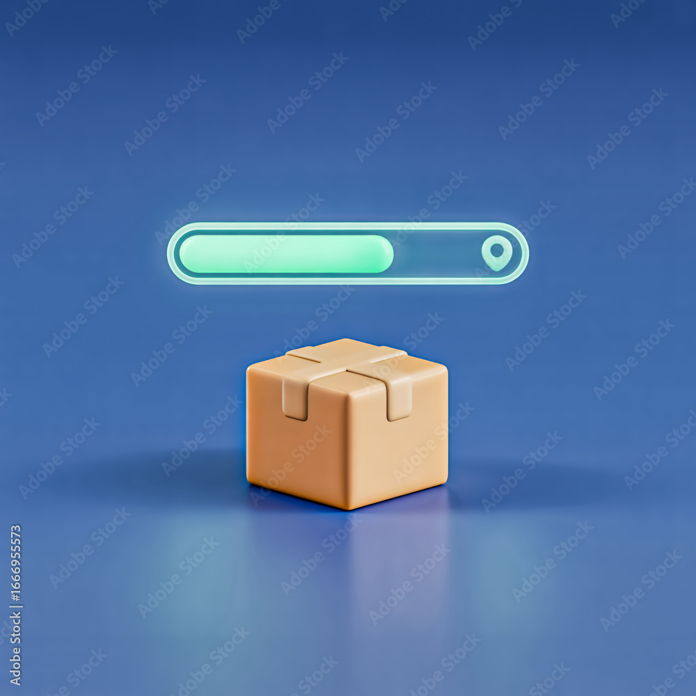 Fototapeta premium Package Delivery and Shipment Tracking Progress Bar