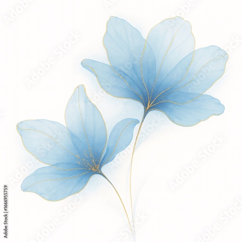 A graceful pair of twin blooms in a calm watercolor palette, perfect for wedding suites, branding packages, and elegant stationery.