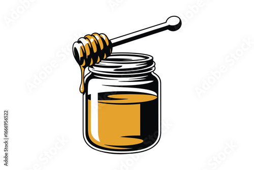 Honey jar illustration 