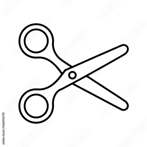 A beautiful line drawing scissor coloring page