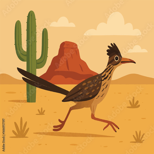 Road runner bird advertising banner design