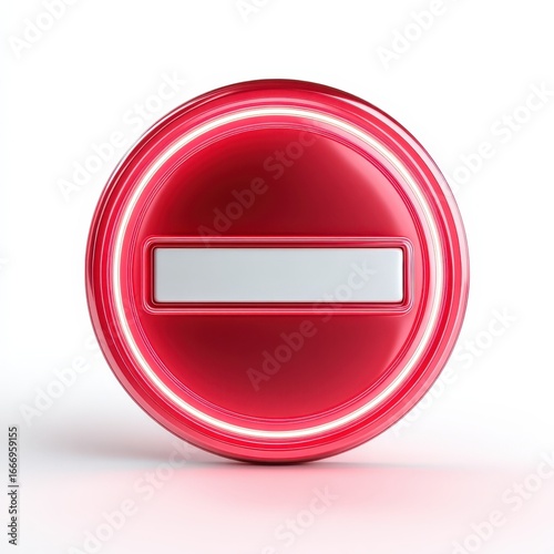 Free Download Red Circular No Entry Sign Icon 3D Render Shiny Glossy Graphic Design Element - GFXLoad