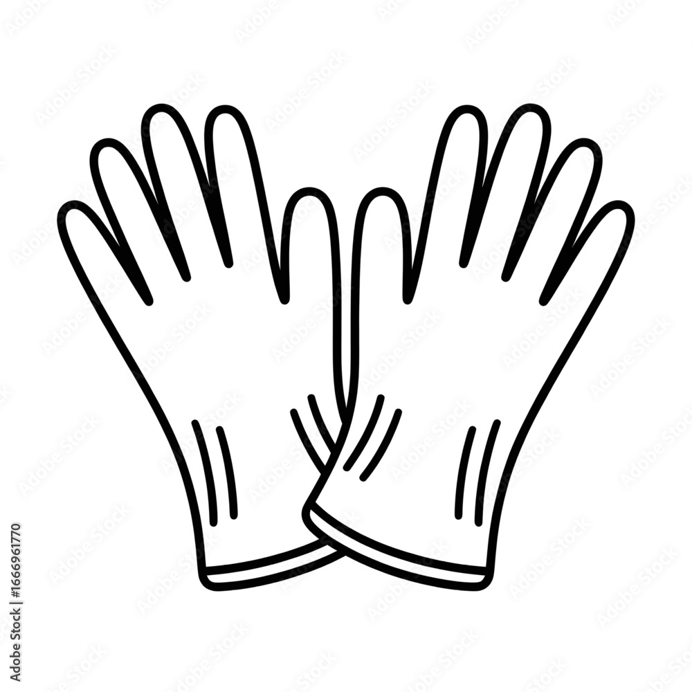 Fototapeta premium Rubber vloves illustration vector coloring page