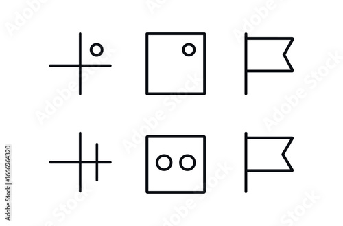 vector outline icons task prioritization matrix (quadrant chart): four boxes urgent important dots priority flags label axes legend box center cross.