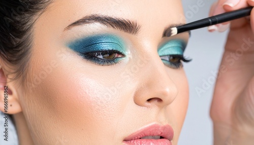 Blue eyeshadow makeup. Avatar theme.