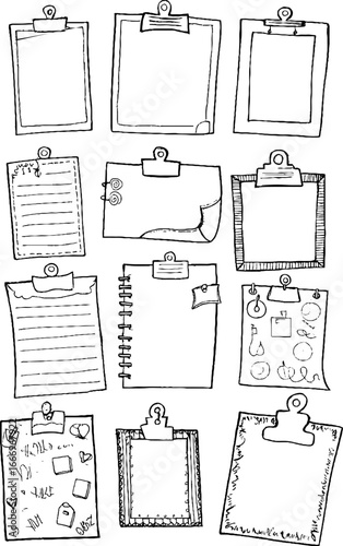 Collection of hand drawn decorative clipboard frames for creative projects
