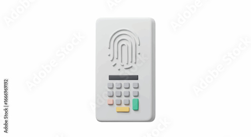 Fingerprint scanner with keypad for secure access control and biometric authentication.