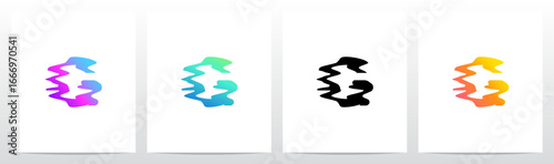 Distorted Liquid Liquify Reflection On Water Initial Letter Logo Design G