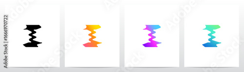 Distorted Liquid Liquify Reflection On Water Initial Letter Logo Design I
