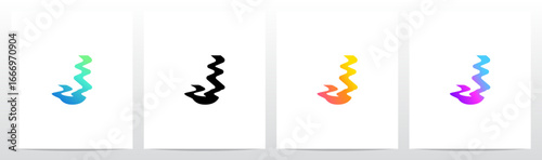 Distorted Liquid Liquify Reflection On Water Initial Letter Logo Design J