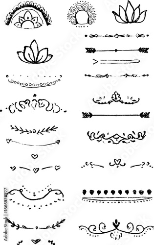 Hand drawn indian mandala decorations for design