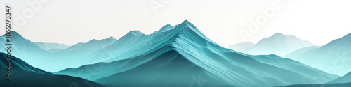 Wallpaper Mural Minimalist icy mountain range with soft cyan and teal gradients Torontodigital.ca