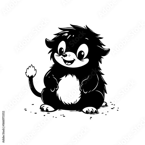 Playful furry creature digital art evokes childhood nostalgia and endearing character design