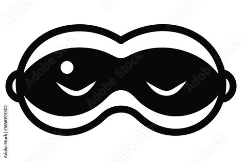 Wallpaper Mural Cartoon Raccoon Mask Design in Black and White with Smiling Facial Expressions Torontodigital.ca