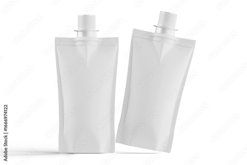 Doypack white color 3d render illustration Doypack white color 3d render illustration