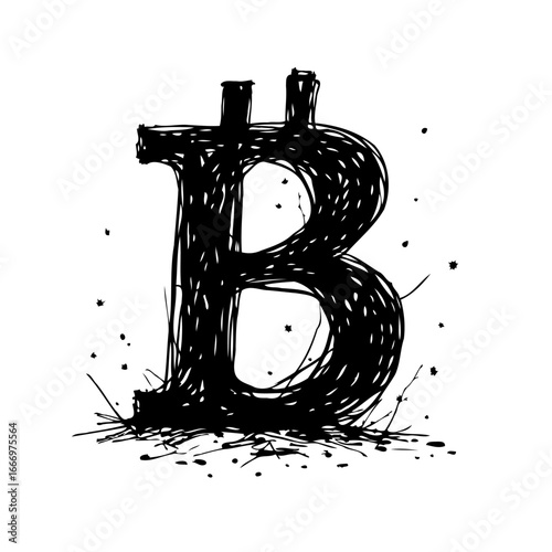 Stylized representation of digital currency with chaotic lines depicting innovation and