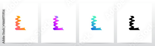 Distorted Liquid Liquify Reflection On Water Initial Letter Logo Design L
