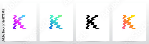Distorted Liquid Liquify Reflection On Water Initial Letter Logo Design K