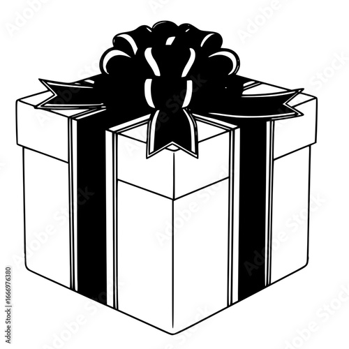 Present Box: A meticulously crafted illustration shows a present box, complete with a neatly tied bow on top, suggesting celebration and anticipation.