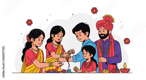 Brother and Sister Celebrate Raksha Bandhan Festival Together