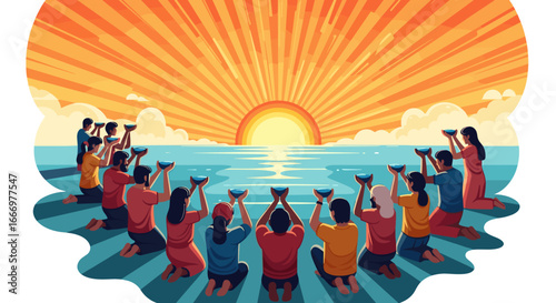 Community Gathers to Welcome the Sunrise With Gratitude