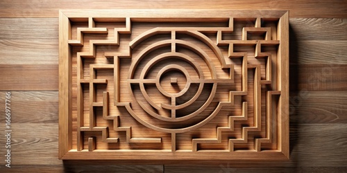 Intricate Wooden Labyrinth Puzzle A Complex Game of Navigation and Problem Solving