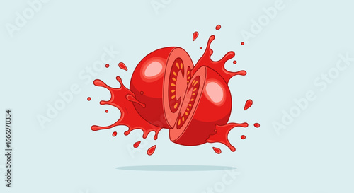 Exploding Tomato Splatter Juice Splash