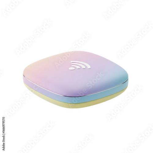 Modern wi fi device with gradient colors isolated on transparent background