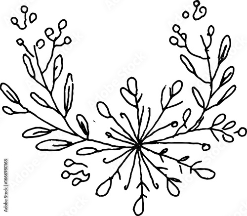 Whimsical frosty swirl border design for winter decor and craft projects