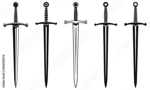 medieval sword isolated on white