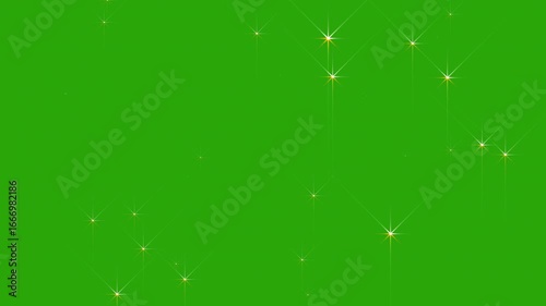 Glitter sparkle stars and particles animated on green screen. White shining dust light. Bokeh light particles. Loop animation
