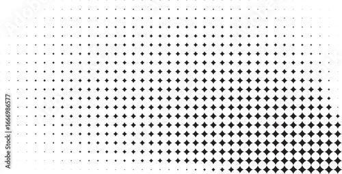 Black and white star shape halftone pattern design