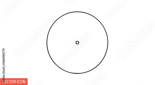 A simple black and white vector icon of a circle with a small dot in the center.
