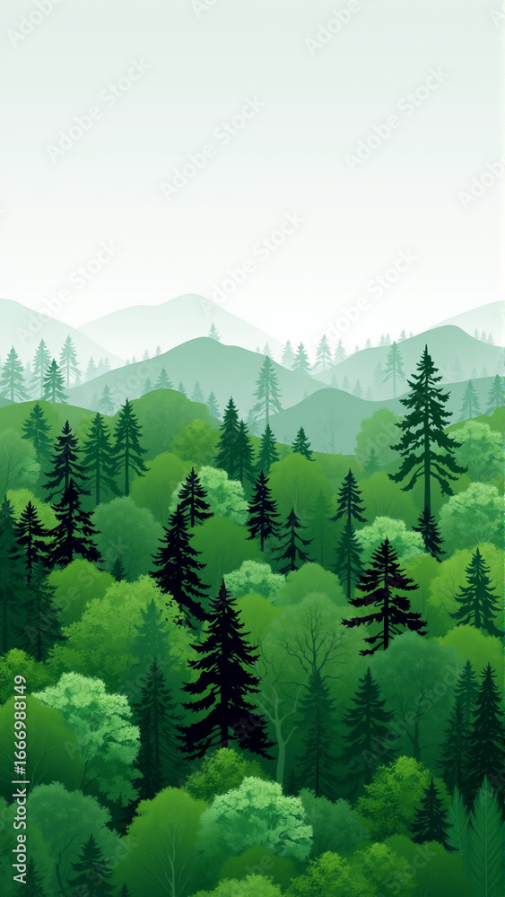 Fototapeta premium Image of mixed forest and hills