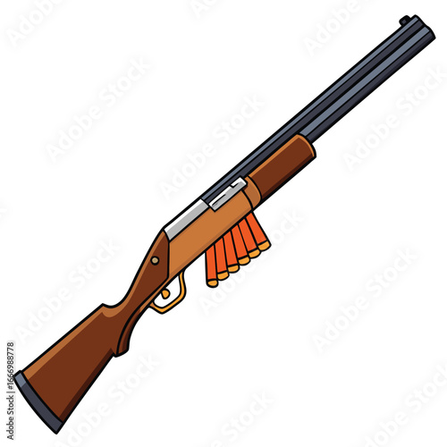 Bolt Action Rifle with Shells for Hunting