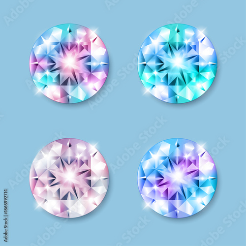 The diamonds are multicolored