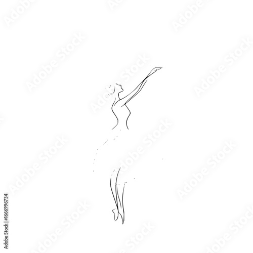 Ballet dancer line art drawing vector illustration for dance lovers and art enthusiasts design element vector