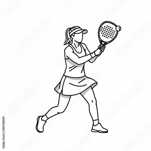 Dynamic female tennis player in action, striking a powerful forehand shot with intense focus, ready to win the game, athletic pursuit capturing peak performance on court