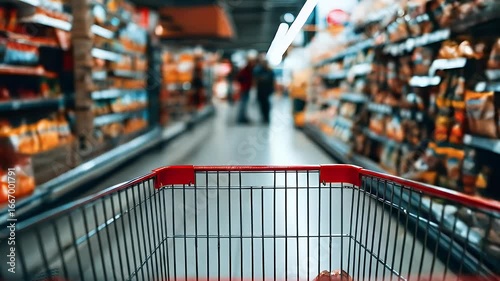 Wallpaper Mural Supermarket aisle view through shopping cart Torontodigital.ca